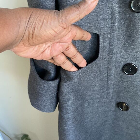 TSE Gray Cashmere Blend Long Double Breasted Coat 10 - Picture 5 of 10